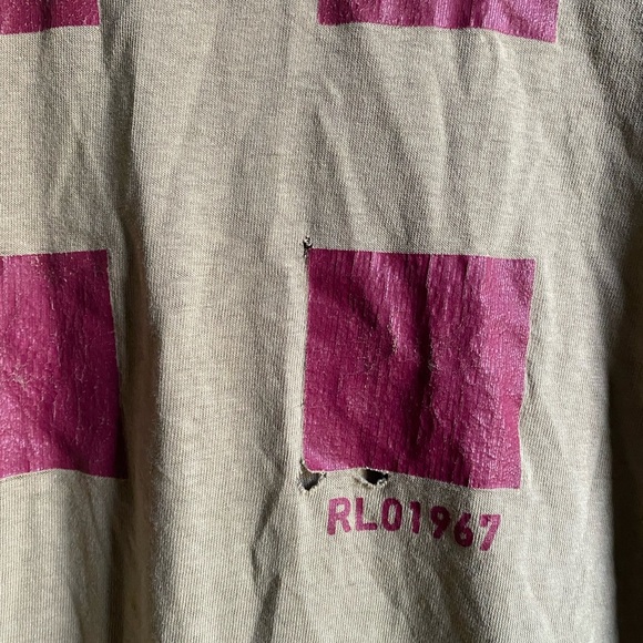 Vintage Y2K Ralph Lauren Polo Jeans Co. Trashed Grunge Tan Long Sleeve Shirt XL - Picture 13 of 15